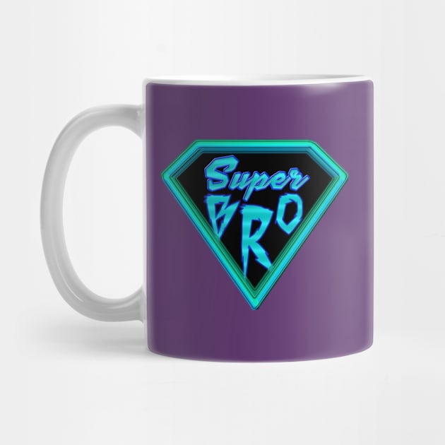 Super Brother - Brother Gift and Present Ideas- SuperBro Hero Badge Emblem - Teal and Blue by CDC Gold Designs